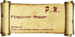 Pingiczer Megyer névjegykártya
